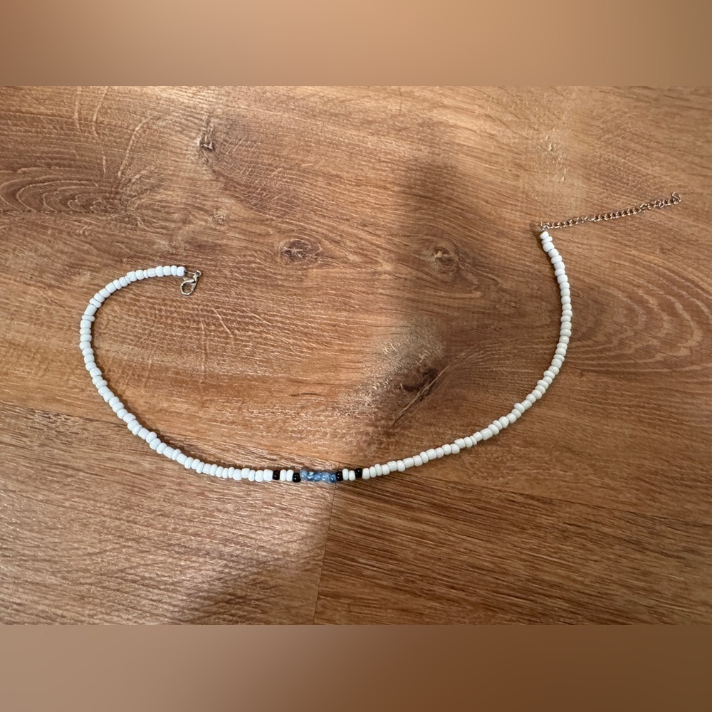 White and blue bead necklace​​​​​​